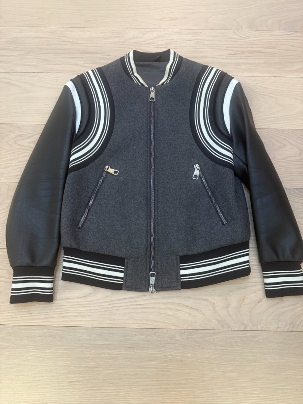 Neil Barrett Bomber Jacket with Leather Sleeves - Size M